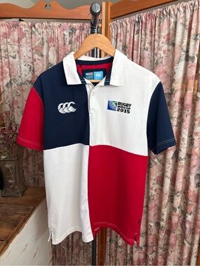 Canterbury Men’s Colorblock Rugby Polo Shirt - Navy/White/Red